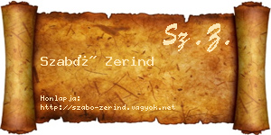 Szabó Zerind névjegykártya